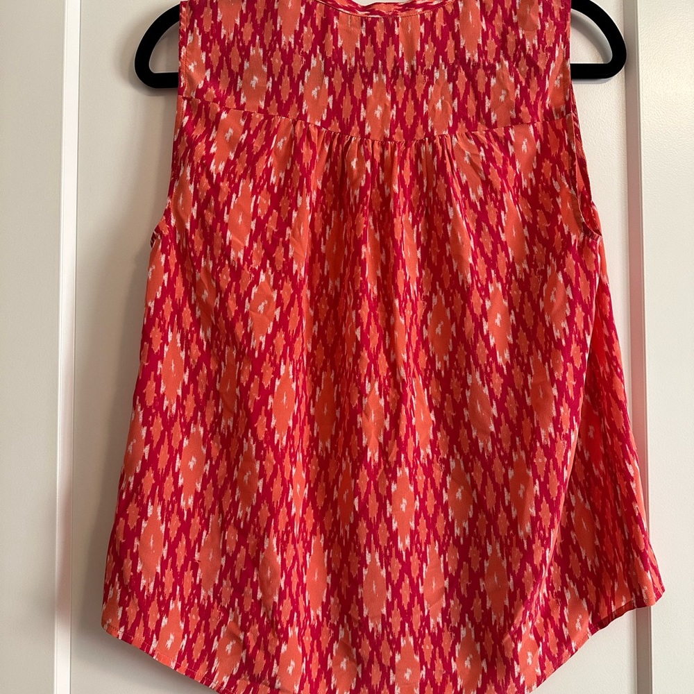 Joie Pink/Red Print Tank Top - Picture 4 of 5